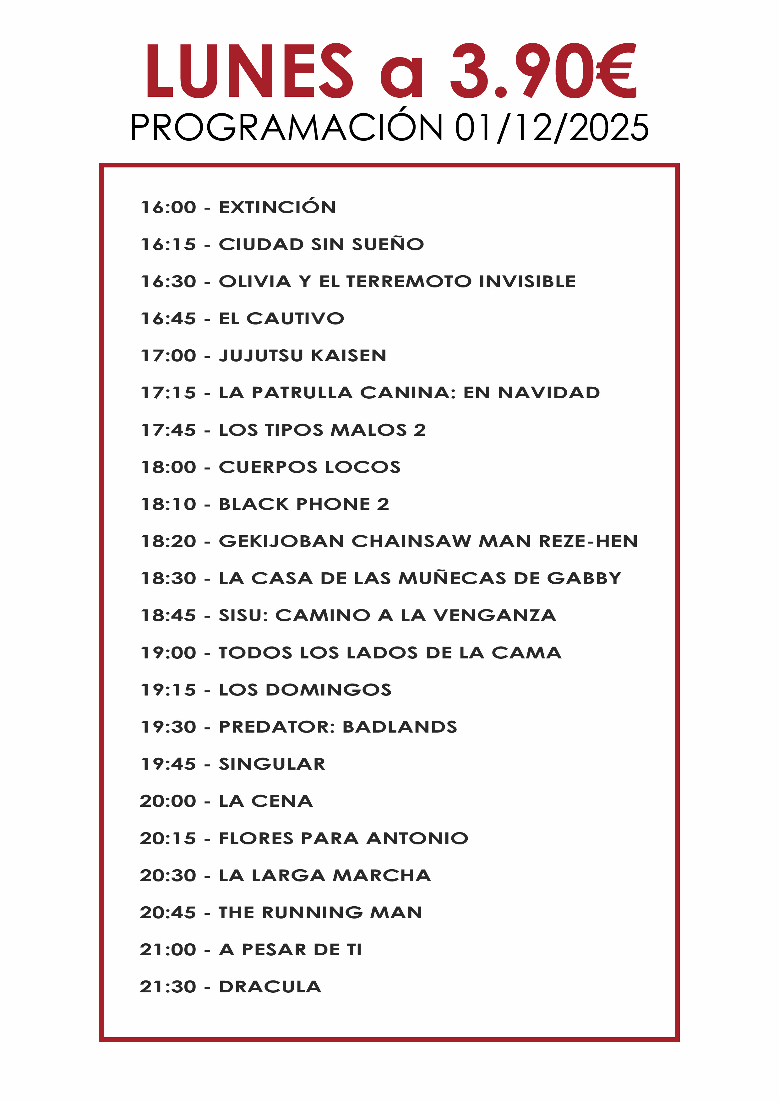 lunes a 3,9 euros en Cuadernillos