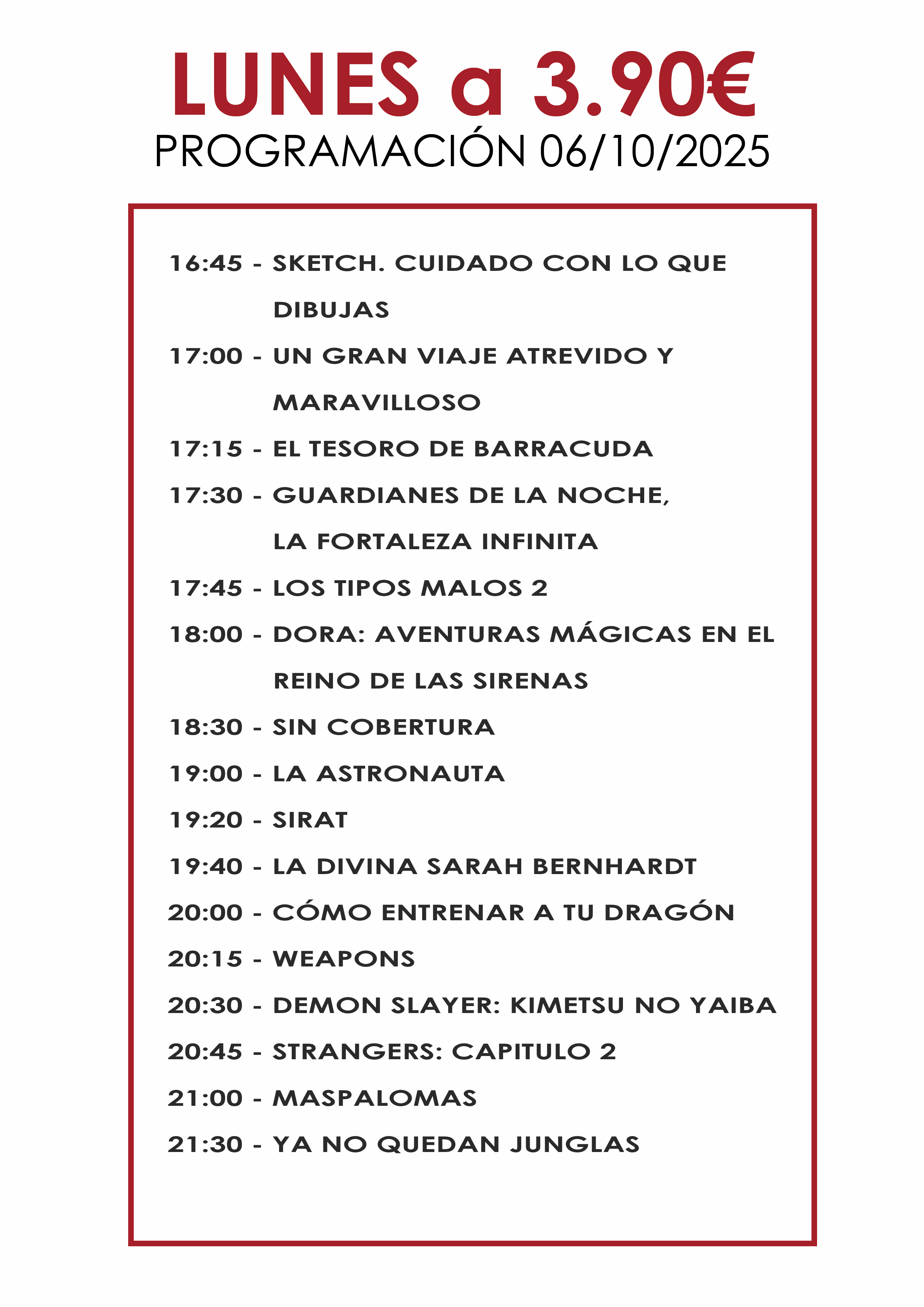 lunes a 3,9 euros en Cuadernillos