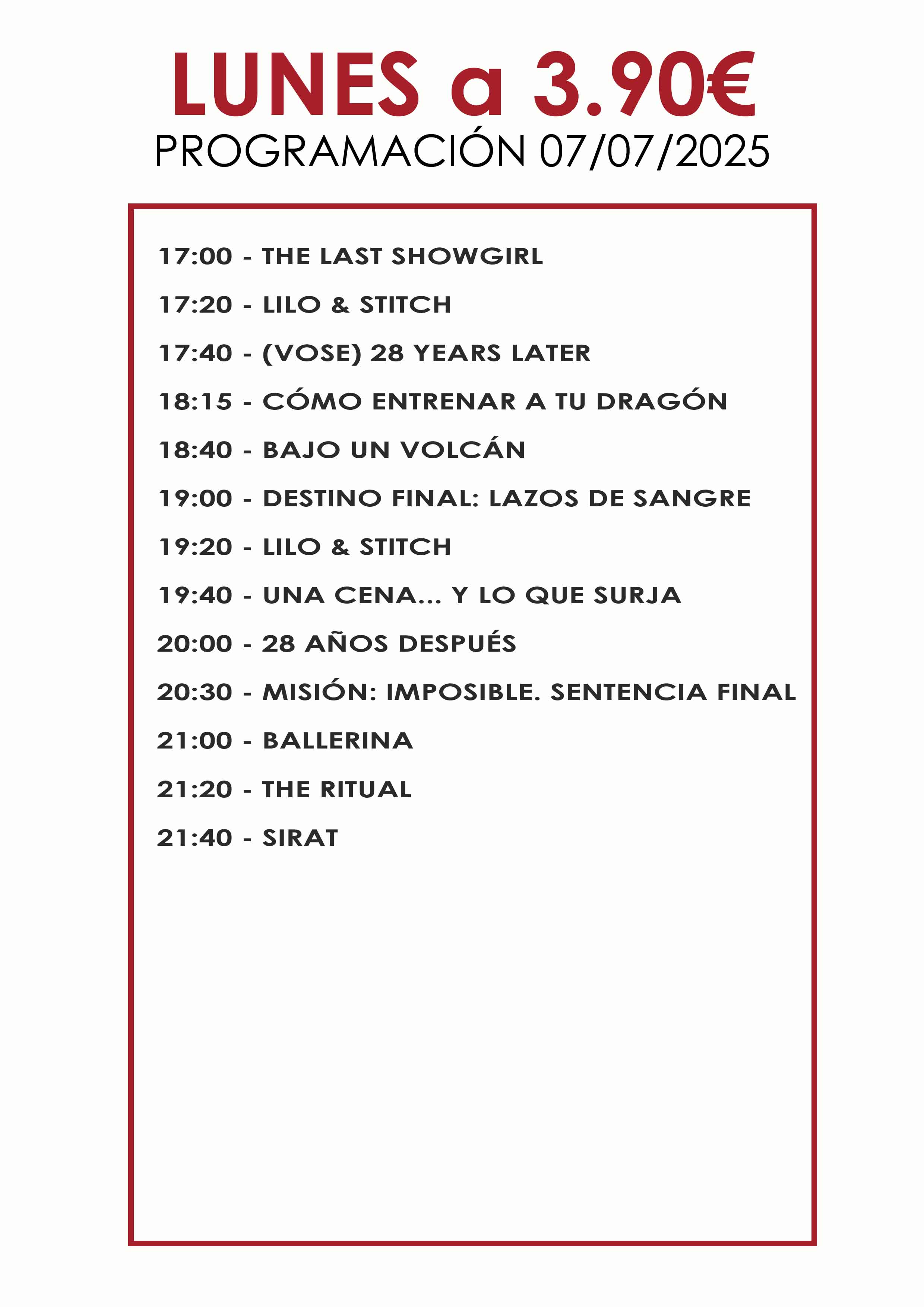 lunes a 3,9 euros en Cuadernillos
