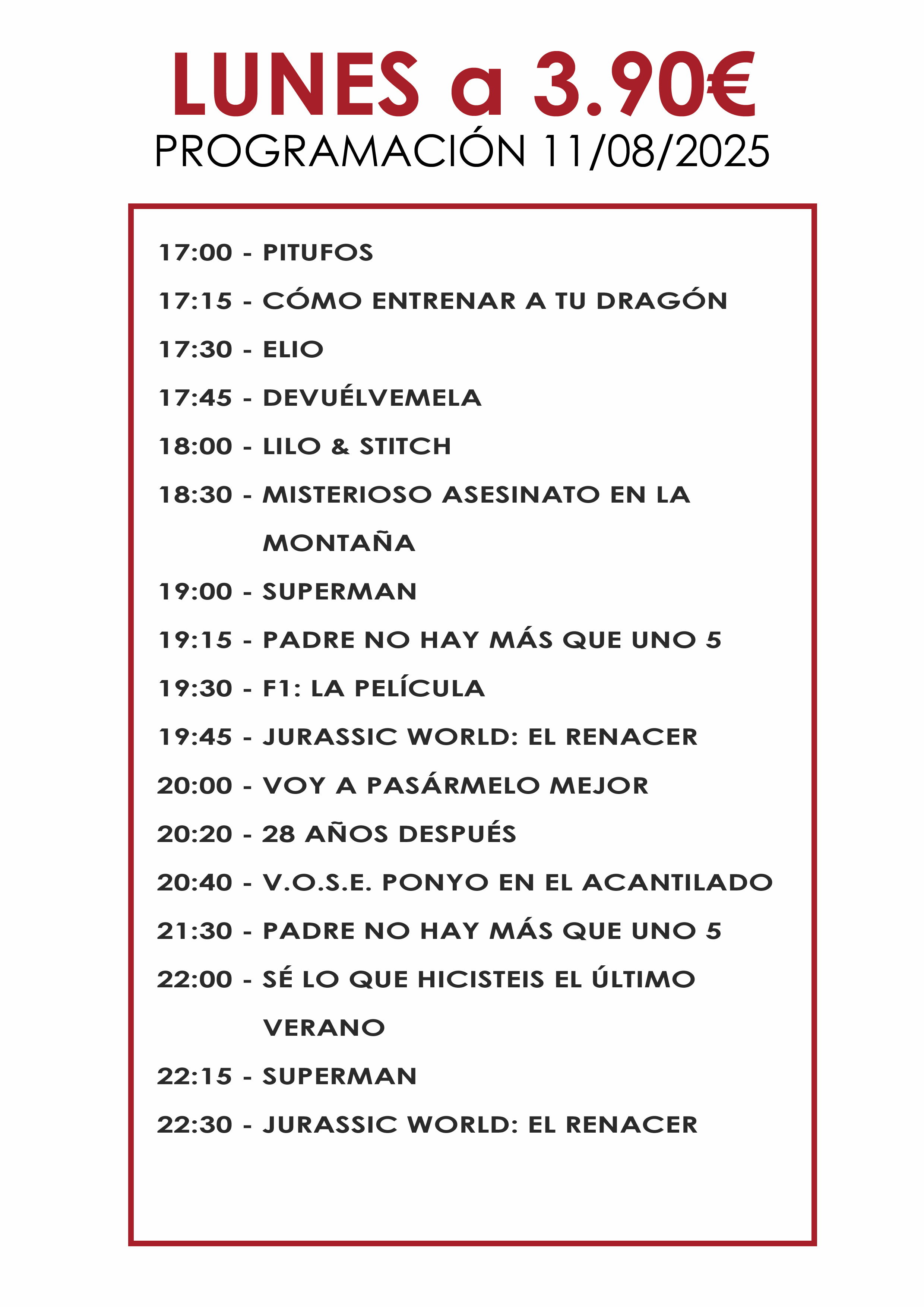 lunes a 3,9 euros en Cuadernillos