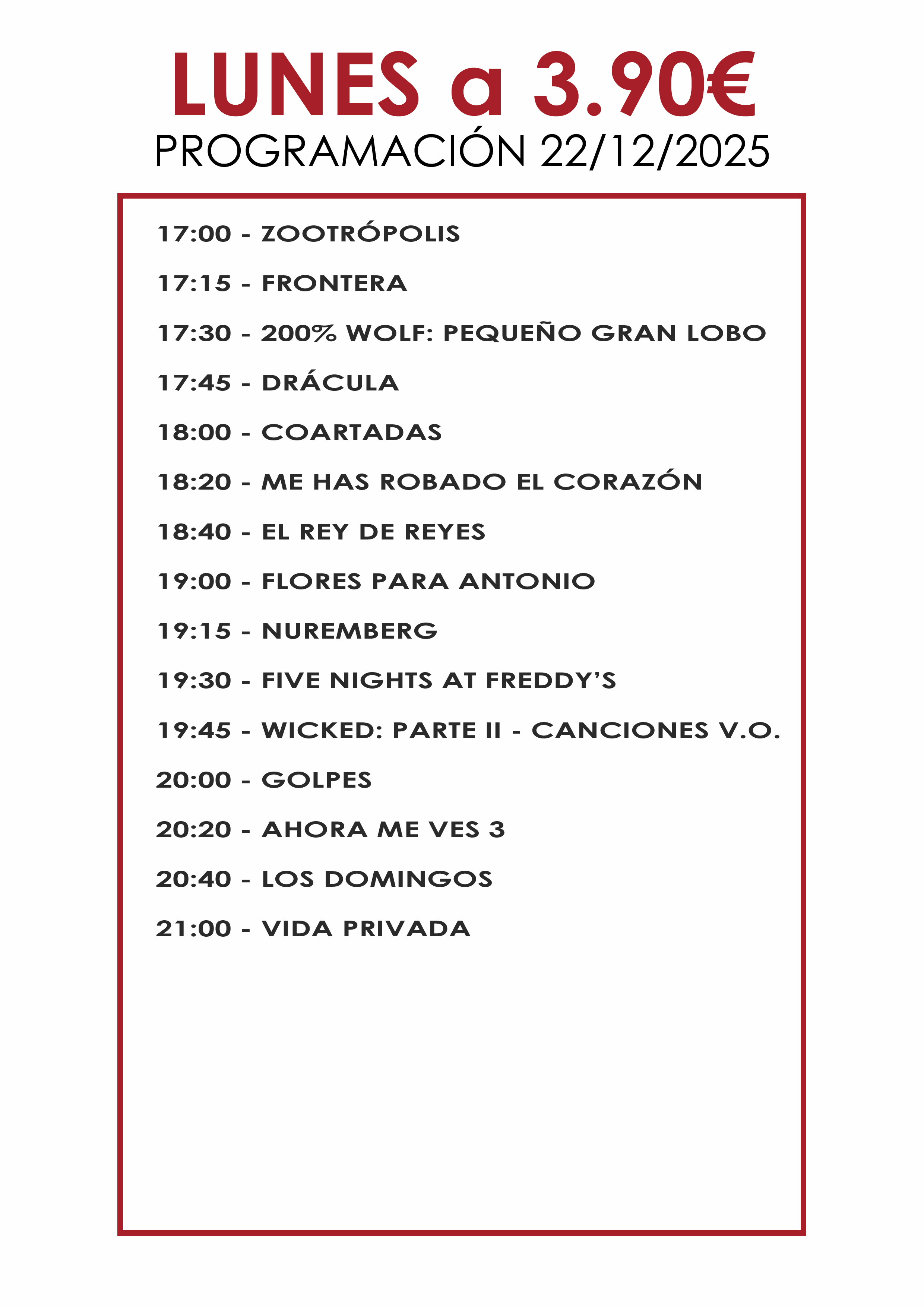 lunes a 3,9 euros en Cuadernillos