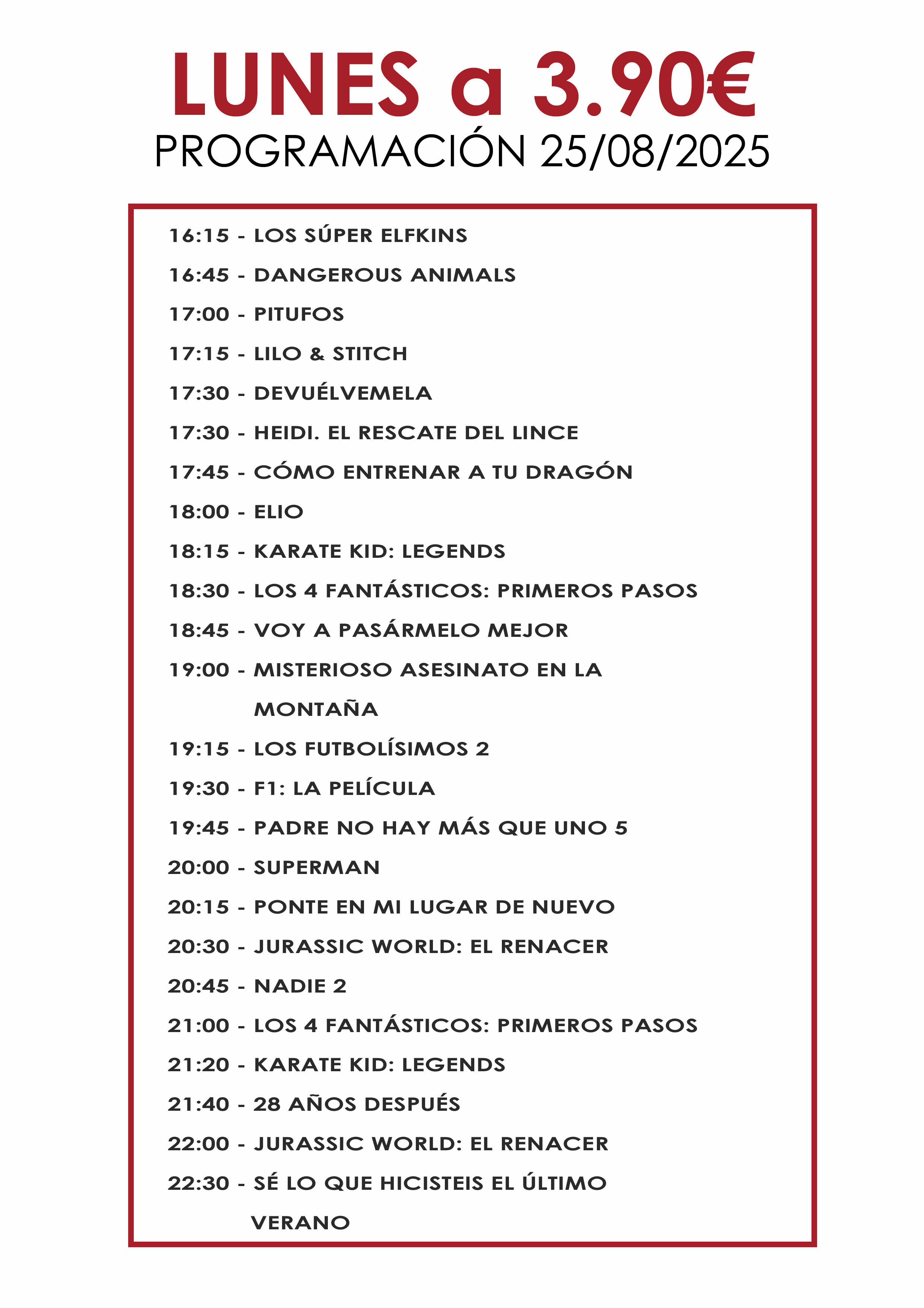 lunes a 3,9 euros en Cuadernillos