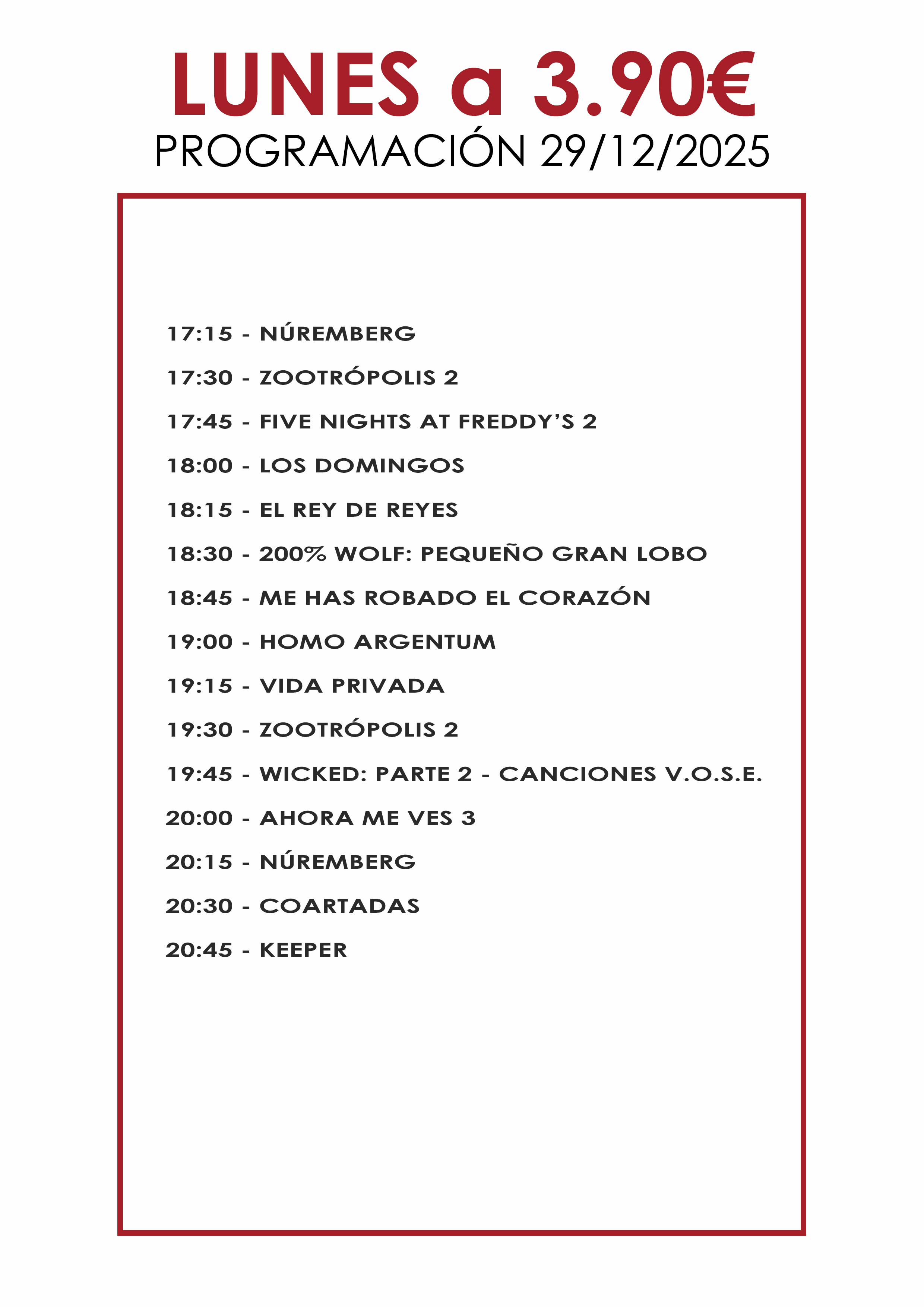 lunes a 3,9 euros en Cuadernillos